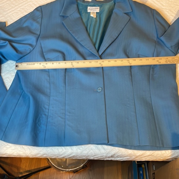 Pendleton 100% virgin wool 22W plus size blue suit coat  pant set - Picture 15 of 17